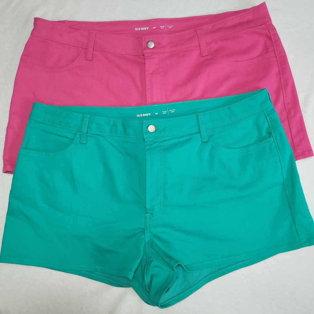 Old Navy Women's Pink and Green Jean Shorts